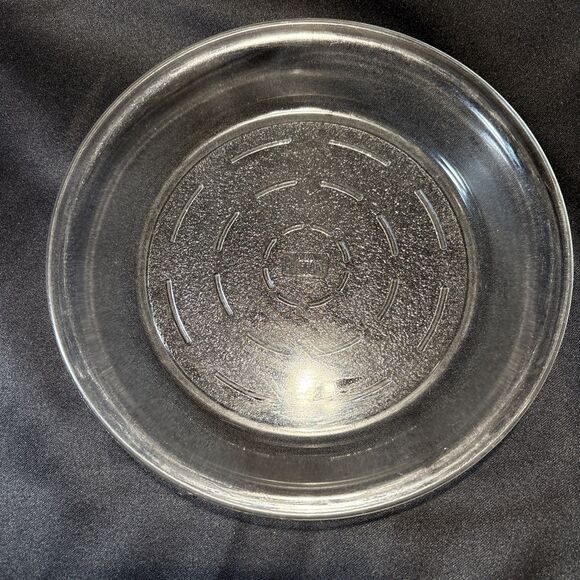 VTG 50s GLASBAKE 244 Clear Glass Pie Plate Dish Textured Bottom USA 9" Great Con - Picture 1 of 9